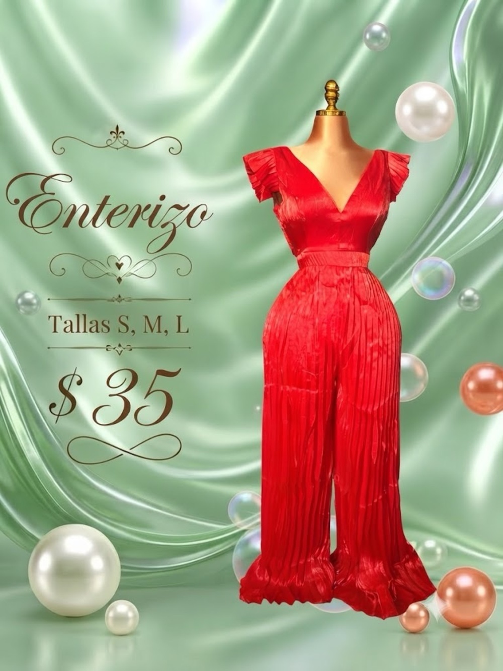 Womens red jumpsuit